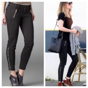 J Brand Agnes Zipper Grey Stealth Stretch Size 27